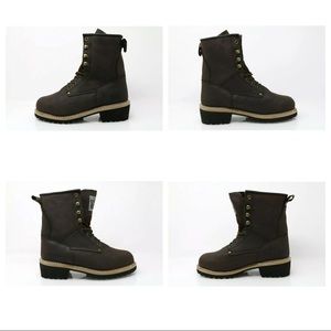 rugged blue logger boots